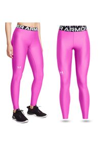 Legginsy treningowe damskie Under Armour sportowe na siłownię. Kolor: wielokolorowy, fioletowy. Sport: fitness