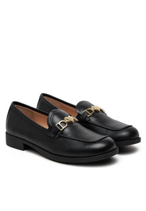 Love Moschino - LOVE MOSCHINO Loafersy JA10012G1MIA0000 Czarny. Kolor: czarny. Materiał: skóra