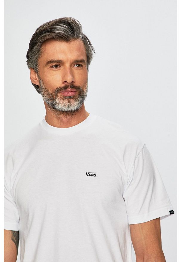 Vans - T-shirt. Okazja: na co dzień. Kolor: biały. Materiał: dzianina. Styl: casual