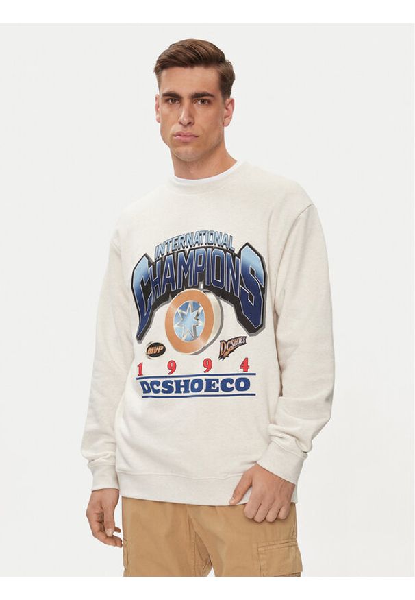 DC Shoes Bluza Mvp Crew ADYSF03121 Écru Relaxed Fit. Kolor: kremowy. Materiał: bawełna
