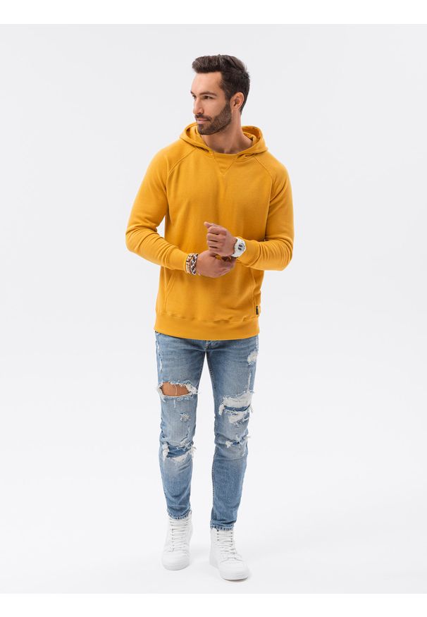 Żółta bluza Ombre Clothing z kapturem