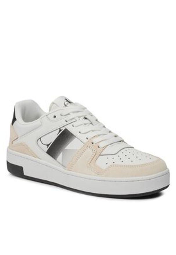 Calvin Klein Jeans Sneakersy Basket Cupsole Lace Mix Nbs Sat YW0YW01446 Biały. Kolor: biały. Materiał: zamsz, skóra