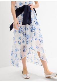 bonprix - Sukienka szyfonowa ze strukturalnej krepy. Kolor: biały. Materiał: szyfon. Wzór: kwiaty. Sezon: lato #2