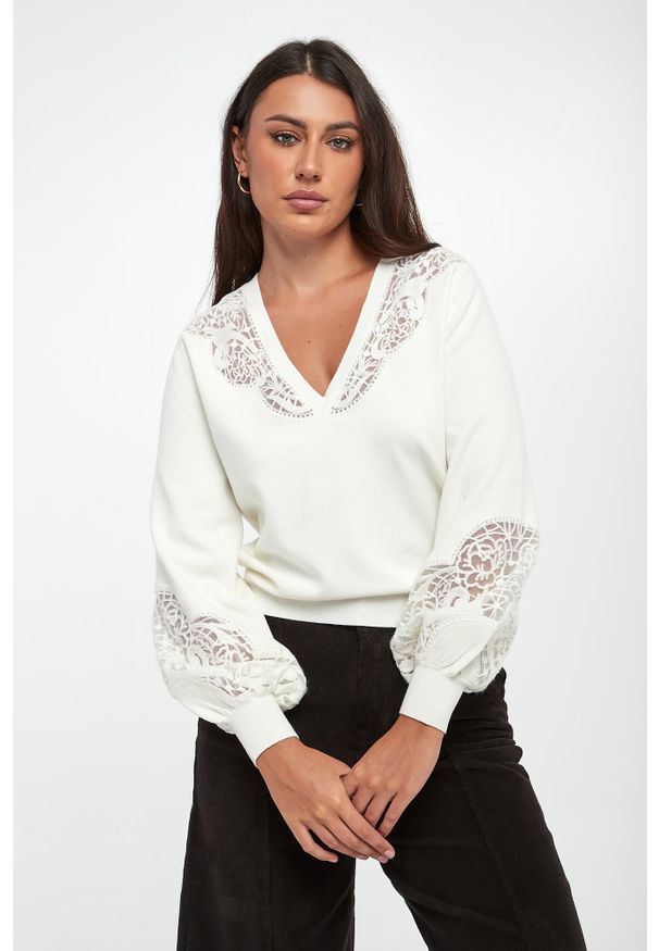 Twinset Milano - Sweter damski z wełną TWINSET. Materiał: wełna