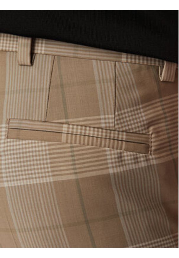 Hugo - HUGO Spodnie garniturowe Hogan 263X 50569204 Beżowy Extra Slim Fit. Kolor: beżowy. Materiał: wełna