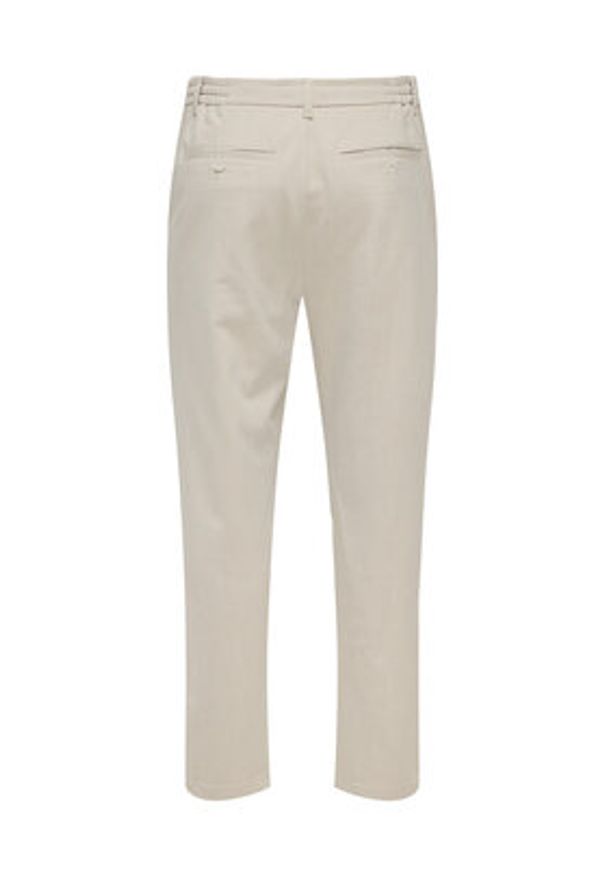 Only & Sons Chinosy Lou 22031615 Beżowy Tapered Fit. Kolor: beżowy. Materiał: syntetyk