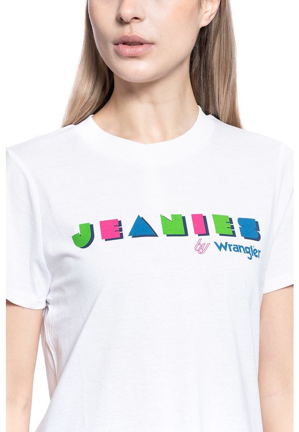 Wrangler - T-SHIRT DAMSKI WRANGLER HIGH RIB REGULAR TEE WHITE W7N9EVX12 112131988