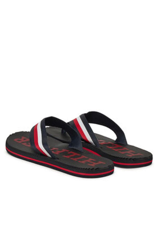 TOMMY HILFIGER - Tommy Hilfiger Japonki Massage Beach Sandal FM0FM05443 Granatowy. Kolor: niebieski. Materiał: materiał