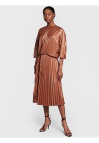 Fabiana Filippi Sukienka koktajlowa ABD222W17 Brązowy Regular Fit. Kolor: brązowy. Materiał: syntetyk. Styl: wizytowy #1
