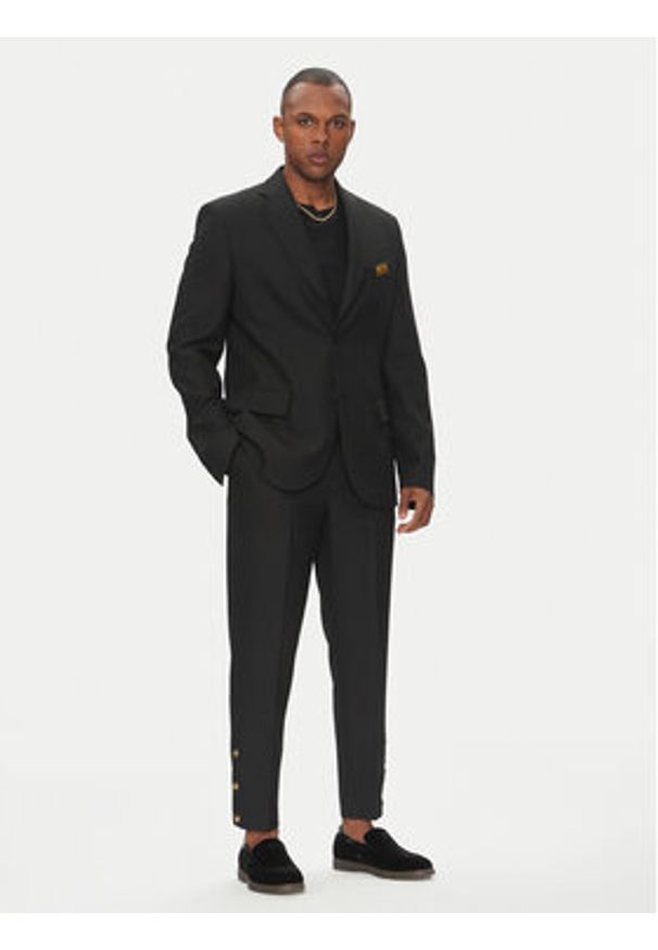 Versace Jeans Couture Chinosy 78GAA115 Czarny Loose Fit. Kolor: czarny. Materiał: wiskoza, syntetyk