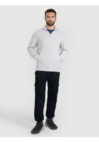 4f - 4F Bluza dresowa nierozpinana bez kaptura męska - szara XXL. Okazja: na co dzień. Typ kołnierza: bez kaptura. Kolor: szary. Materiał: dresówka. Wzór: gładki, ze splotem. Styl: klasyczny, casual
