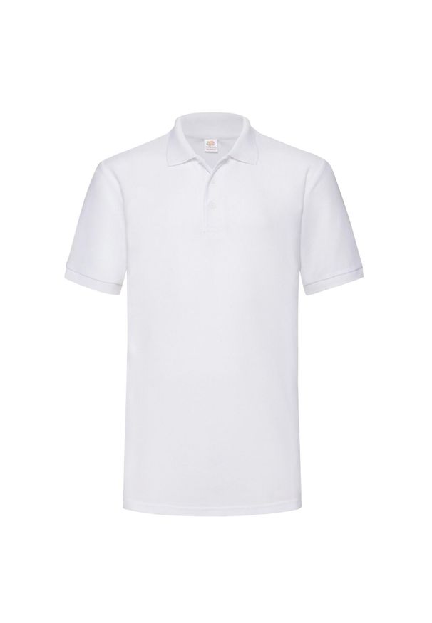 FRUIT OF THE LOOM - Męska Koszulka Polo O Wysokiej Gramaturze. Typ kołnierza: polo. Kolor: biały