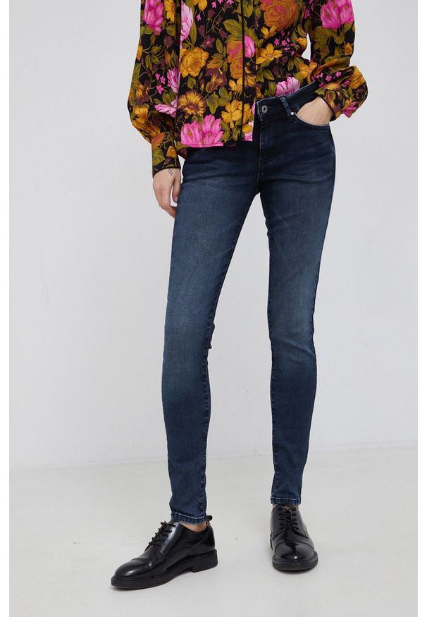 Pepe Jeans Jeansy Pixie damskie medium waist. Kolor: niebieski