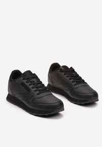 Born2be - Czarne Klasyczne Sneakersy Sznurowane przed Kostkę Effisia. Okazja: na co dzień. Wysokość cholewki: przed kostkę. Kolor: czarny #6