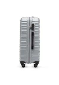 Wittchen - Średnia walizka z ABS-u z żebrowaniem szara. Kolor: szary. Materiał: guma #8