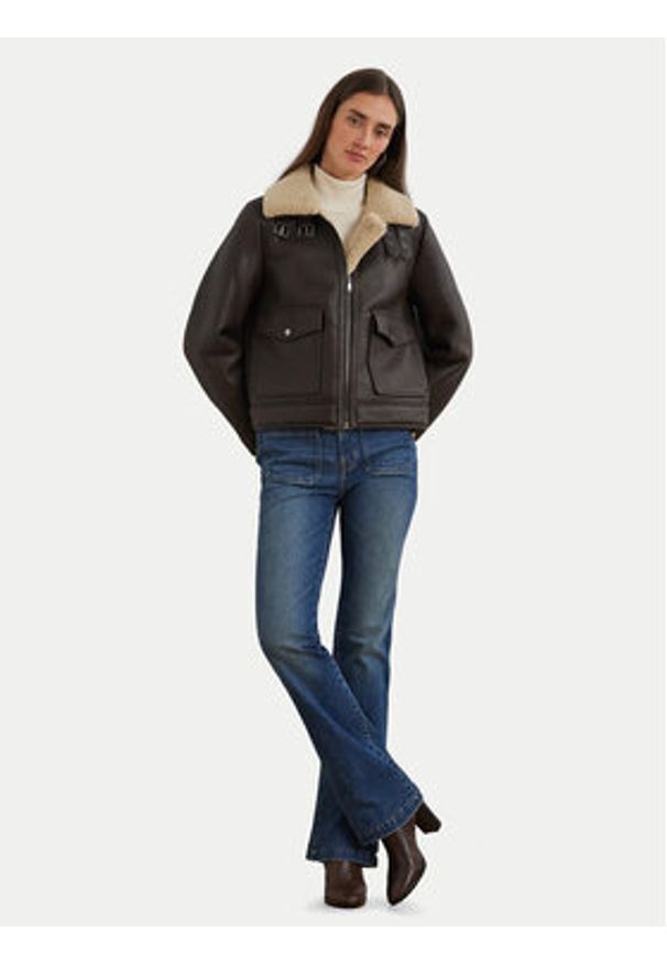 Lauren Ralph Lauren - LAUREN RALPH LAUREN Kurtka z imitacji skóry 297957530001 Brązowy Regular Fit. Kolor: brązowy. Materiał: skóra