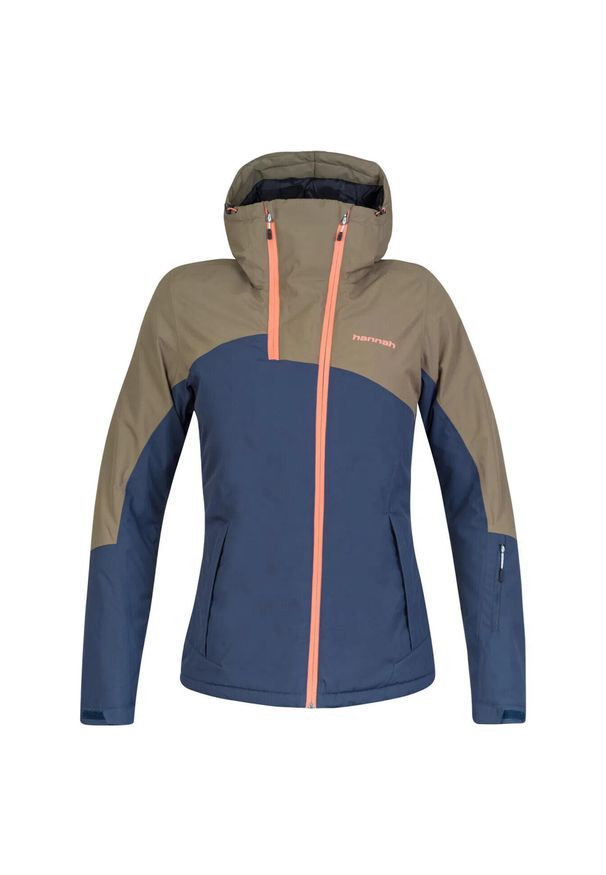 Kurtka damska narciarska Hannah Maky COL olive/mood indigo 10000 mm. Kolor: niebieski, zielony, wielokolorowy. Sezon: zima. Sport: narciarstwo