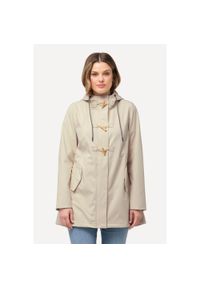 ULLA POPKEN - Damskie Kurtka softshell HYPRAR hydrofobowa podszewka z polaru kaptur. Kolekcja: plus size. Kolor: beżowy. Materiał: poliester, materiał, elastan. Sport: turystyka piesza #1