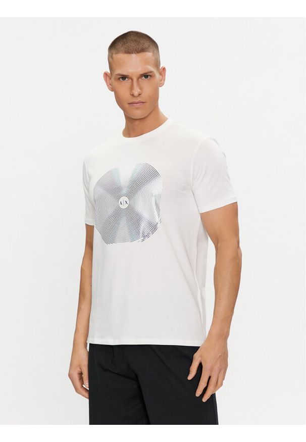 Armani Exchange T-Shirt 3DZTJK ZJE6Z 1116 Biały Regular Fit. Kolor: biały. Materiał: bawełna
