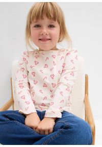 bonprix - Bluzka z długim rękawem z elastycznej mieszanki bawełny organicznej. Kolor: beżowy. Materiał: bawełna. Długość rękawa: długi rękaw. Długość: długie #3