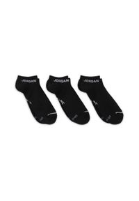 Jordan - Skarpety męskie nike air jordan jumpman no-show socks 3 pary. Kolor: czarny. Materiał: poliester, elastan. Sport: piłka nożna