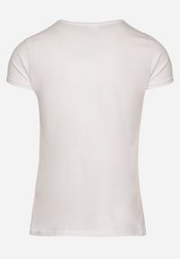 Born2be - Biały Klasyczny T-shirt z Bawełny Fodena. Okazja: na co dzień. Kolor: biały. Materiał: bawełna. Styl: klasyczny #7