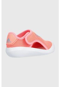 Adidas - adidas sandały dziecięce GV7809 kolor pomarańczowy. Nosek buta: okrągły. Zapięcie: rzepy. Kolor: pomarańczowy. Materiał: materiał