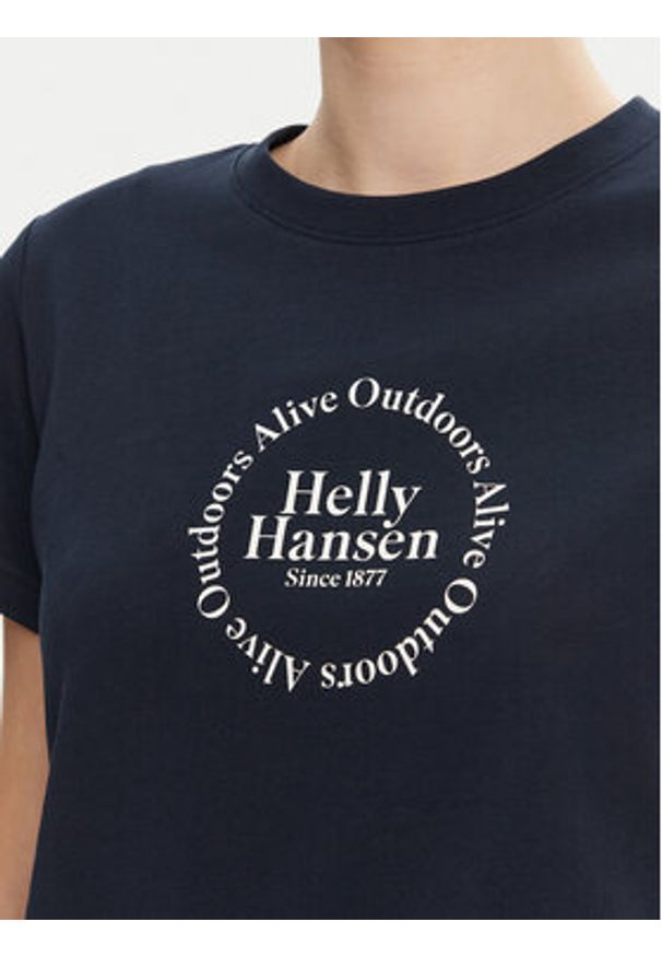 Helly Hansen T-Shirt Core 54592 Granatowy Regular Fit. Kolor: niebieski. Materiał: bawełna