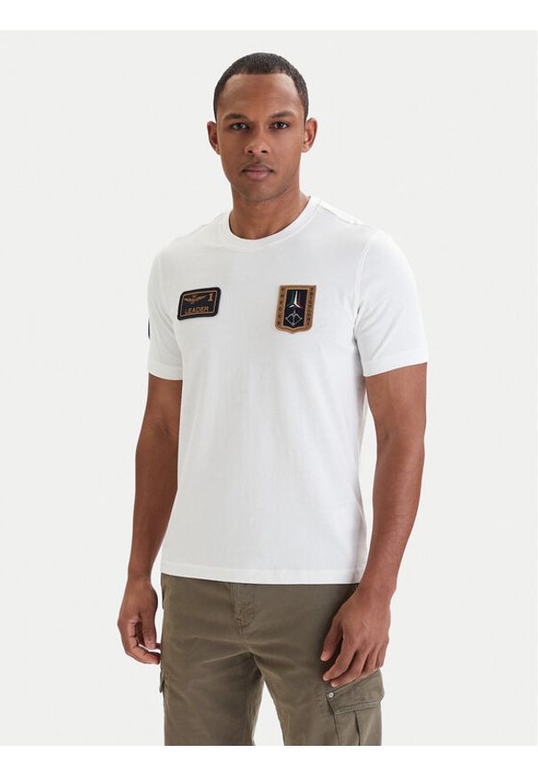 Aeronautica Militare T-Shirt 261TS2544UJ00592 Biały Regular Fit. Kolor: biały. Materiał: bawełna
