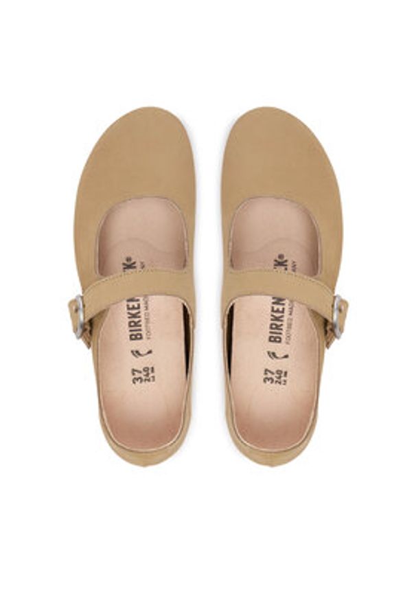 Birkenstock Baleriny Santa Clarita 1031613 Beżowy. Kolor: beżowy. Materiał: skóra