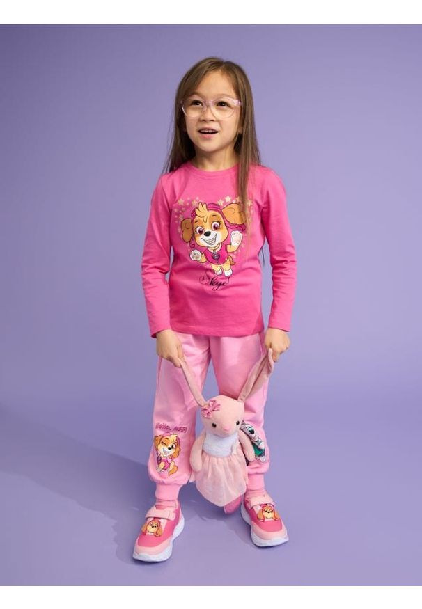 Sinsay - Koszulka 2 pack Psi Patrol - różowy. Kolor: różowy. Długość rękawa: długi rękaw. Długość: długie