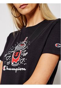 Champion T-Shirt Basketball Logo Digital Print 112965 Czarny Custom Fit. Kolor: czarny. Materiał: bawełna. Wzór: nadruk #3