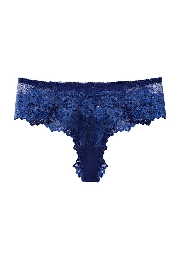 Intica - Stringi koronkowe ażurowe na specjalne okazje Cathe. Kolor: niebieski. Materiał: koronka. Wzór: ażurowy