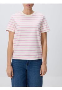 Reserved - T-shirt z bawełny merceryzowanej - brudny róż. Kolor: różowy. Materiał: bawełna