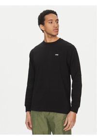 Vans Longsleeve Left Chest II VN000P1S Czarny Loose Fit. Kolor: czarny. Materiał: syntetyk, bawełna. Długość rękawa: długi rękaw