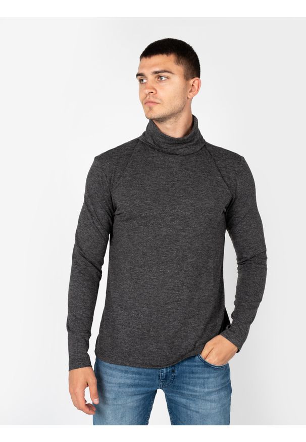 Antony Morato Longsleeve | MMKL00261FA100133 | Mężczyzna | Szary Melanż. Okazja: na co dzień. Typ kołnierza: golf. Kolor: szary. Materiał: poliester, elastan, wiskoza. Długość rękawa: długi rękaw. Wzór: melanż. Sezon: zima. Styl: casual