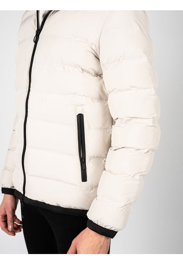 Geox Kurtka "Spherica" | M2629CT2961 | Mężczyzna | Ecru. Okazja: na co dzień. Typ kołnierza: kaptur. Materiał: poliester. Styl: casual
