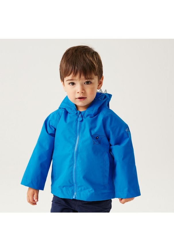 Regatta - Kurtka turystyczna dziecięca Animal przeciwdeszczowa. Kolor: niebieski. Materiał: tkanina