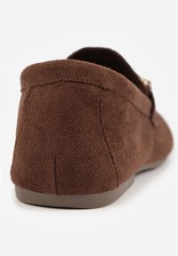 Born2be - Jasnobrązowe Mokasyny VICES z Modnymi Chwostami z Imitacji Zamszu z Wkładką z Naturalnej Skóry Calirea. Okazja: do pracy, na co dzień. Kolor: brązowy. Materiał: skóra, zamsz. Wzór: aplikacja. Styl: elegancki, klasyczny, casual #2