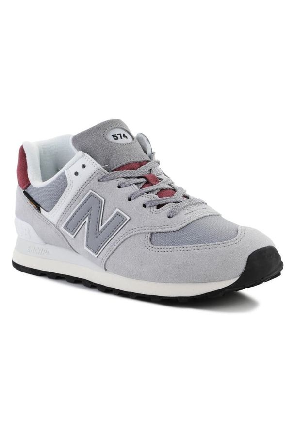 Buty New Balance U574KBR szare. Okazja: na co dzień. Kolor: szary. Materiał: materiał, tkanina, syntetyk, guma. Szerokość cholewki: normalna. Model: New Balance 574