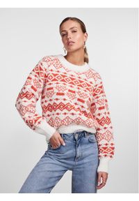 Pieces Sweter 17142261 Czerwony Regular Fit. Kolor: czerwony. Materiał: syntetyk #1