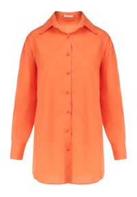 Born2be - Pomarańczowa Koszula Doriemara. Okazja: na co dzień, na spotkanie biznesowe, do pracy. Kolor: pomarańczowy. Materiał: jeans, materiał. Styl: klasyczny, biznesowy, casual, elegancki #8