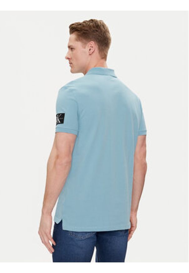 Calvin Klein Jeans Polo J30J323394 Niebieski Regular Fit. Typ kołnierza: polo. Kolor: niebieski. Materiał: bawełna
