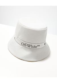 OFF-WHITE - Dwustronny kapelusz z logo. Kolor: biały. Materiał: materiał. Wzór: aplikacja. Sezon: lato. Styl: sportowy