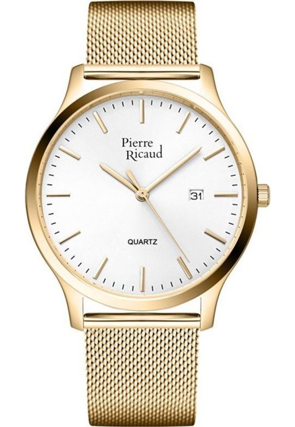 Zegarek Pierre Ricaud Zegarek męski Pierre Ricaud P91094.1113Q złoty. Kolor: złoty