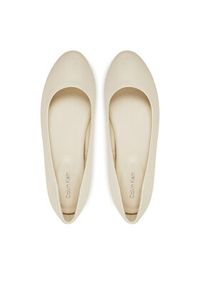 Calvin Klein Baleriny Flat Mary Jane - Lth HW0HW02341 Écru. Materiał: skóra