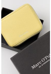 Marc O'Polo portfel skórzany damski kolor żółty. Kolor: żółty. Materiał: skóra. Wzór: gładki #2