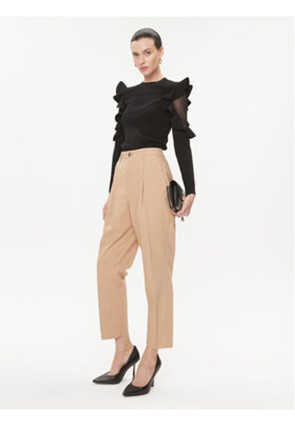 Ted Baker Spodnie materiałowe Maryiah 271688 Beżowy Regular Fit. Kolor: beżowy. Materiał: bawełna
