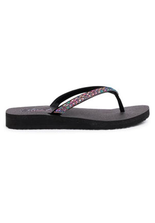 skechers - Skechers Japonki Shine Away 32918/BKMT Czarny. Kolor: czarny. Materiał: materiał