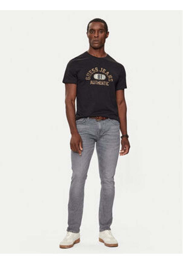 Guess T-Shirt M4BI74 K8HM0 Czarny Slim Fit. Kolor: czarny. Materiał: bawełna